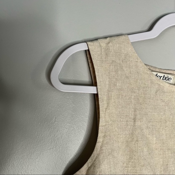 TYLER BOE 100% LINEN BIEGE SLEEVELESS SUMMER MAXI DRESS SIZE 8. - Picture 5 of 6